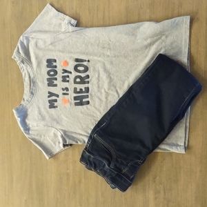 Cat & Jack 6/6x tee and Old Navy 6/7 skinny/adjust jeans